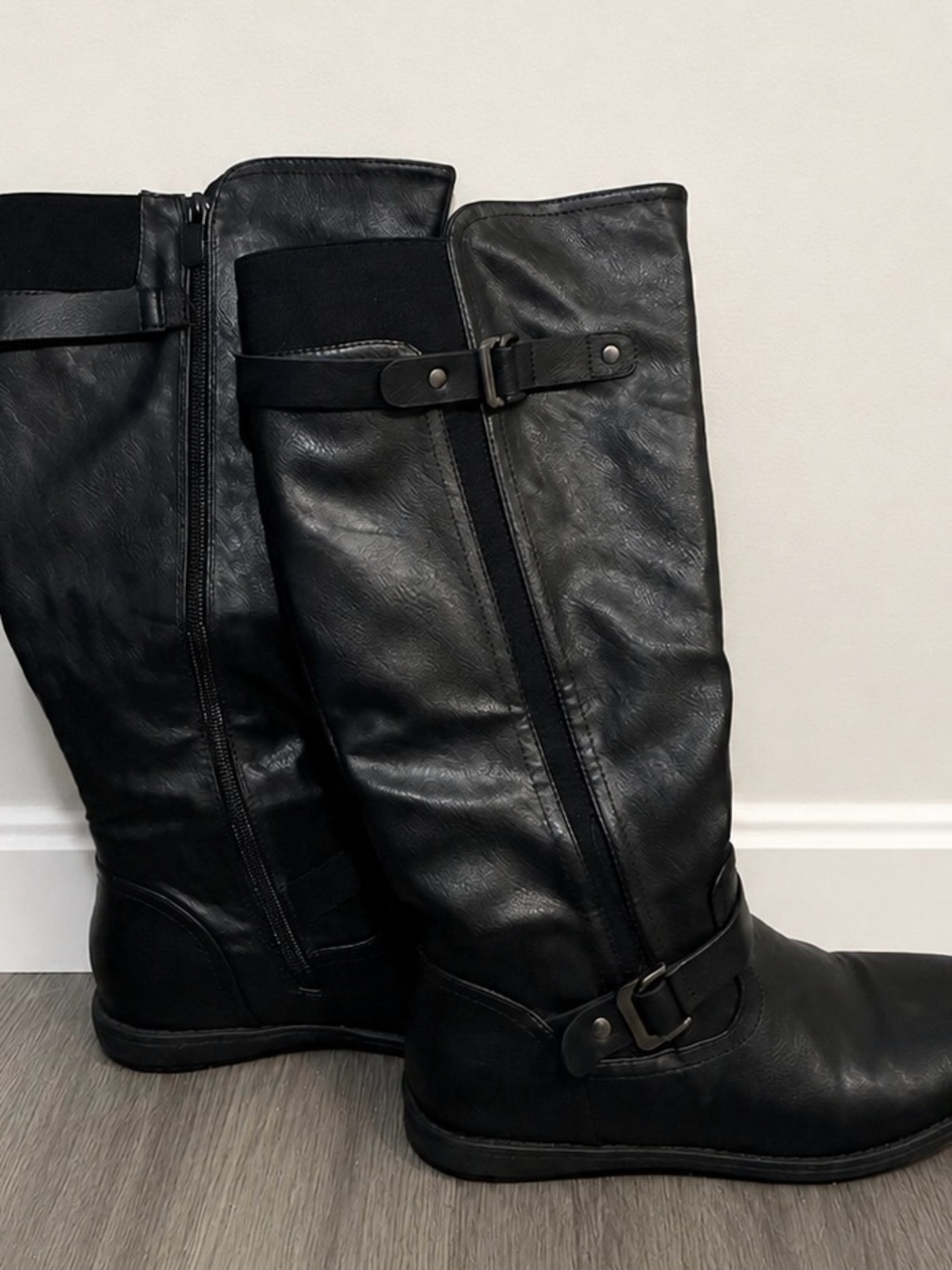Dream Pairs Black Knee High Riding Boots Women’s Faux Leather